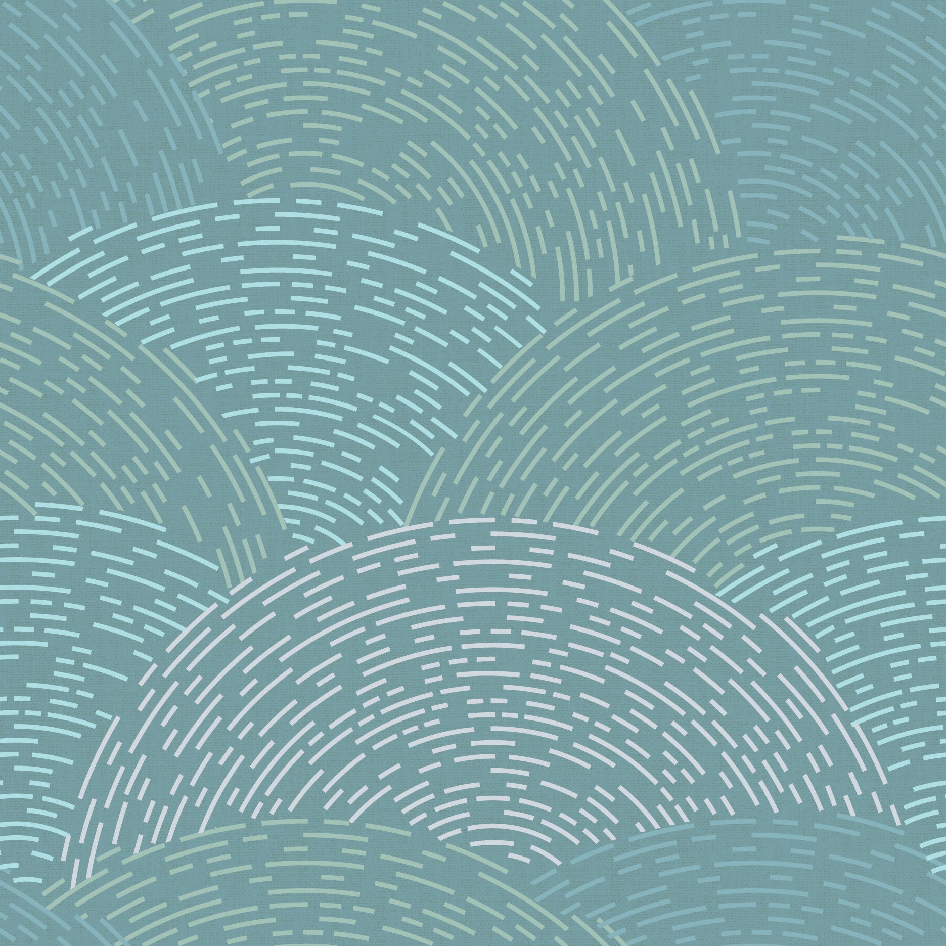 GE0003 Radial Escape Grace & Gardenia Endless Mural Teal