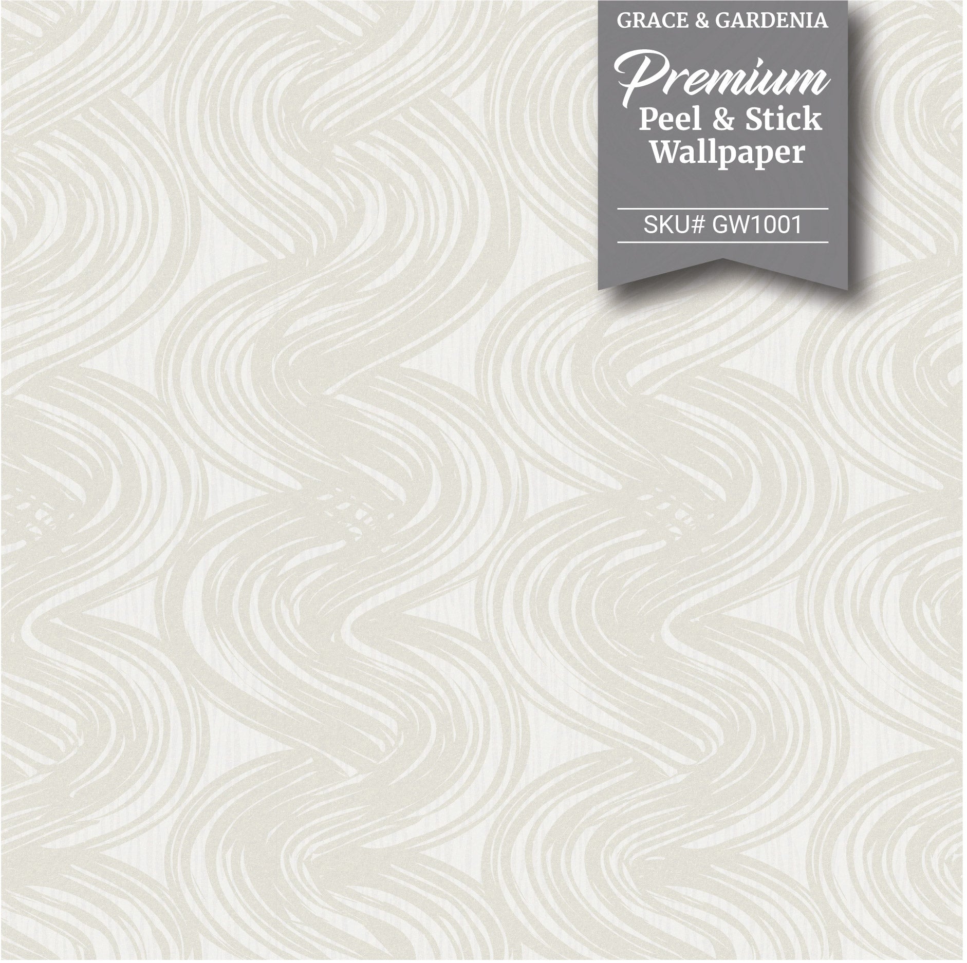 GW6001 Curvy Bristles Strokes Warm Beige Gray Wallpaper Panel