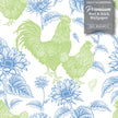 GW4014 French Farmhouse Chickens & Sunflowers Peel and Stick Wallpaper Roll 19 inch Wide x 18 ft. Long Black White