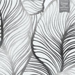 GE5112 Large Tropical herbage Endless Murals in Gray Black