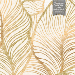 GE5112 Large Tropical herbage Endless Murals in Gray Black