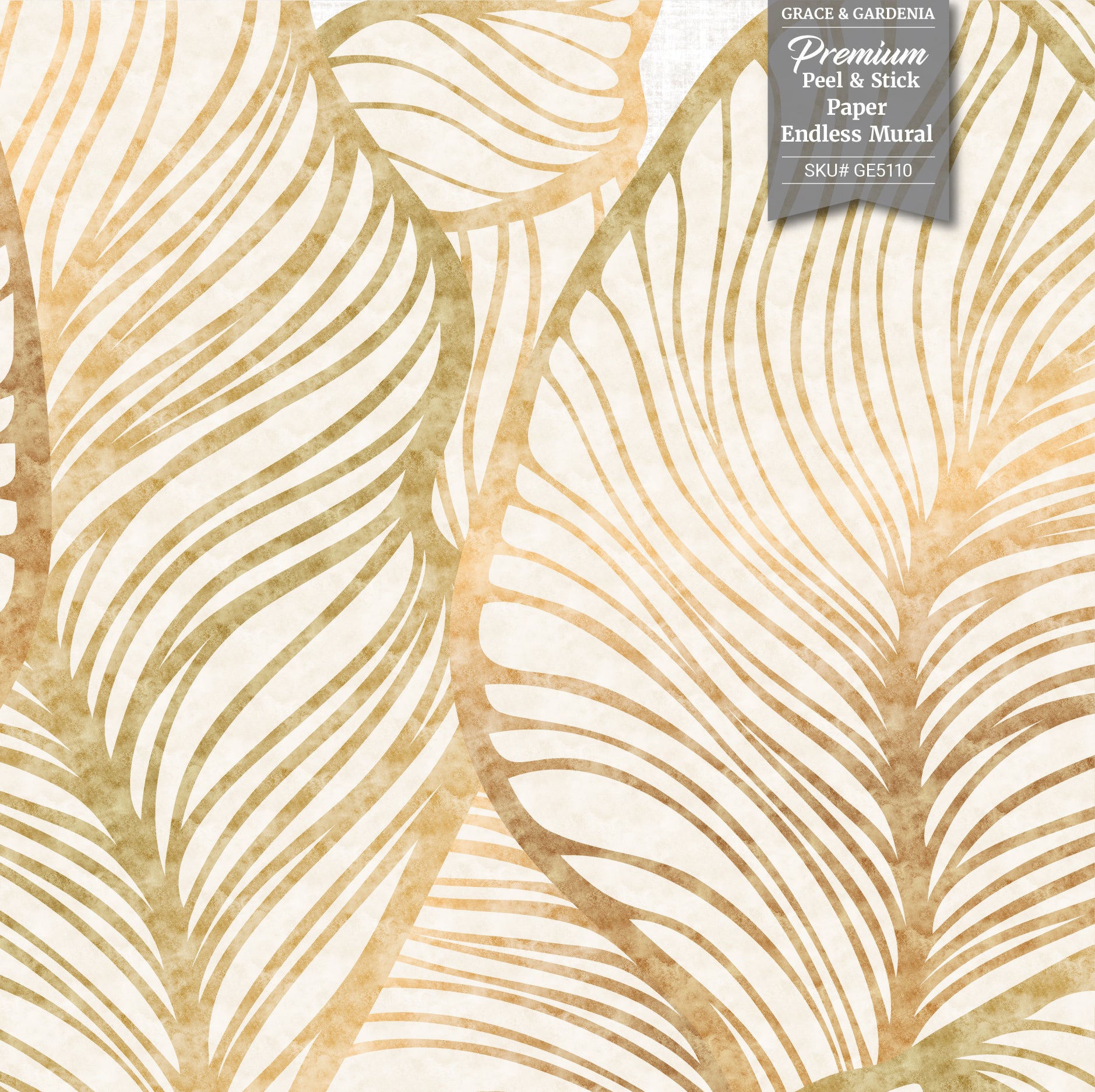 GE5111 Large Tropical herbage Endless Murals in Blue Gray