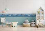 GB90243 X-Ray Dinosaurs Peel and Stick Wallpaper Border 10in or 8in Height x 15ft Long Blue Black White