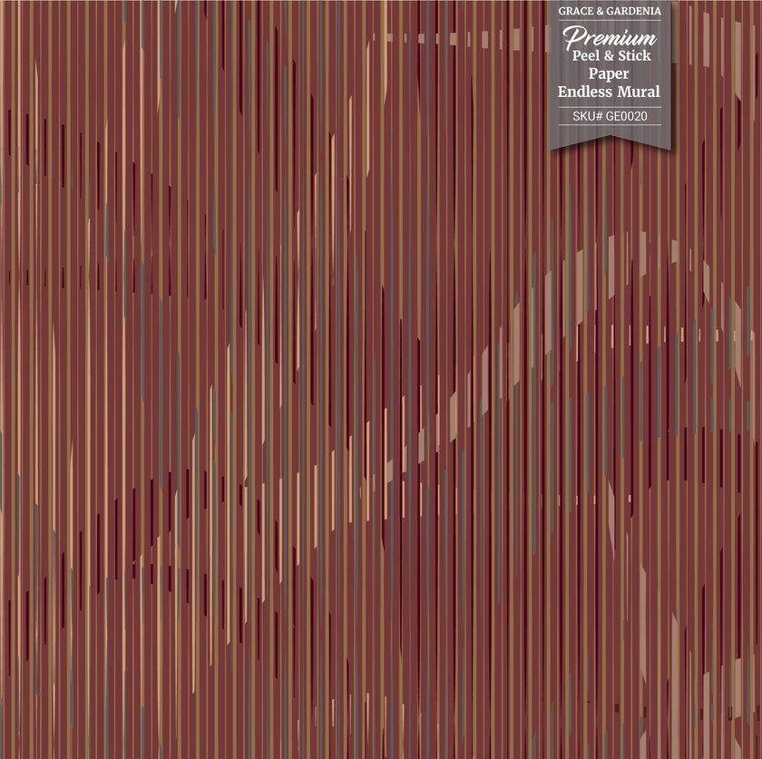 GE0022 Lenticular Foliage Endless Murals Maroon