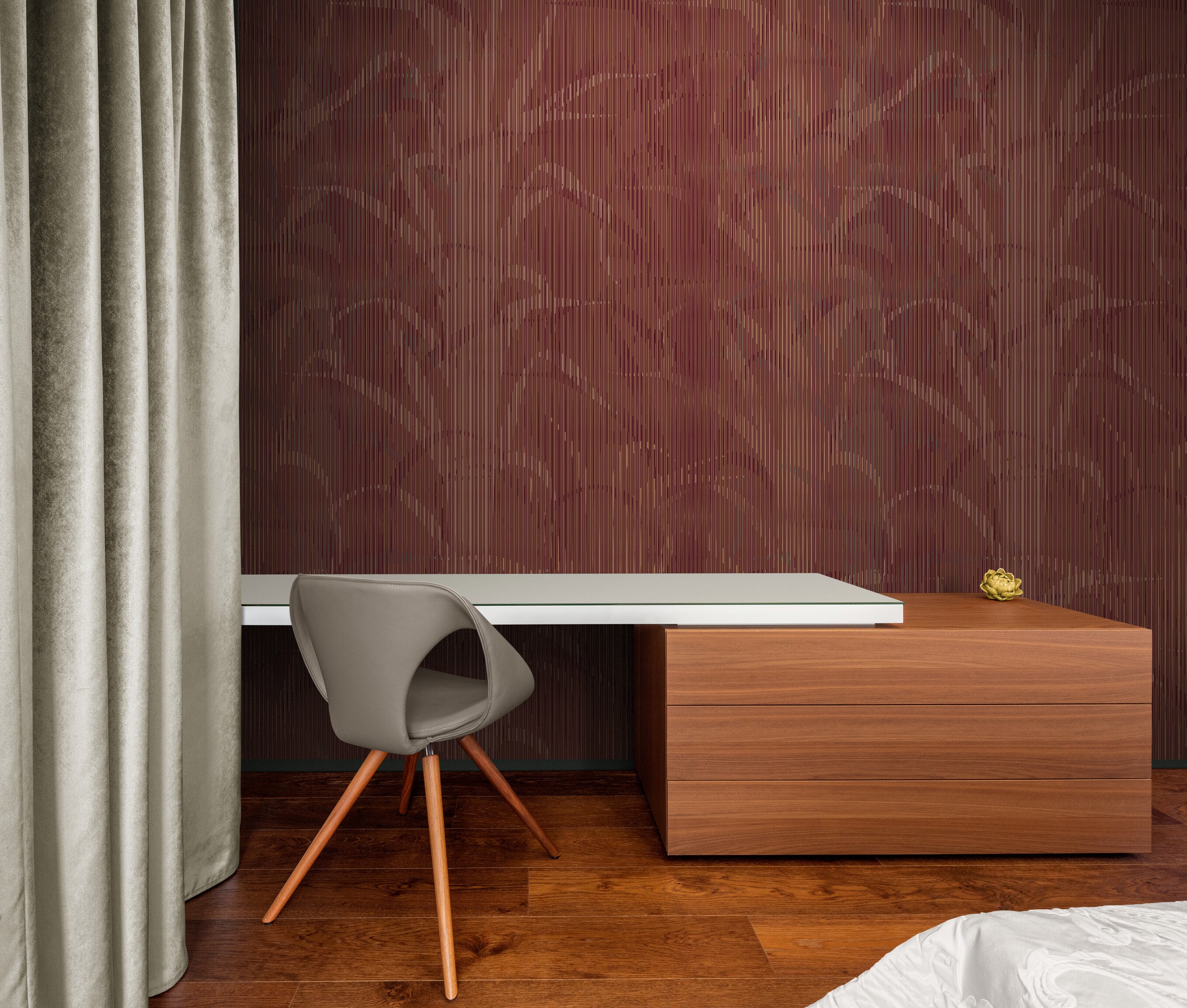 GE0022 Lenticular Foliage Endless Murals Maroon