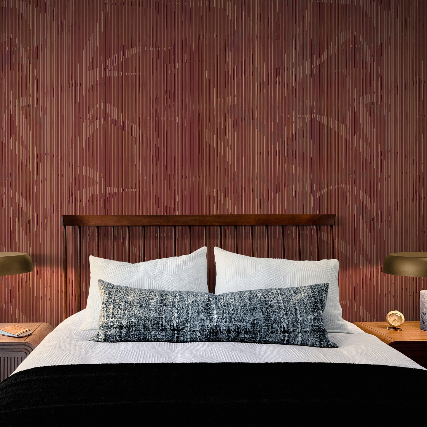 GE0022 Lenticular Foliage Endless Murals Maroon