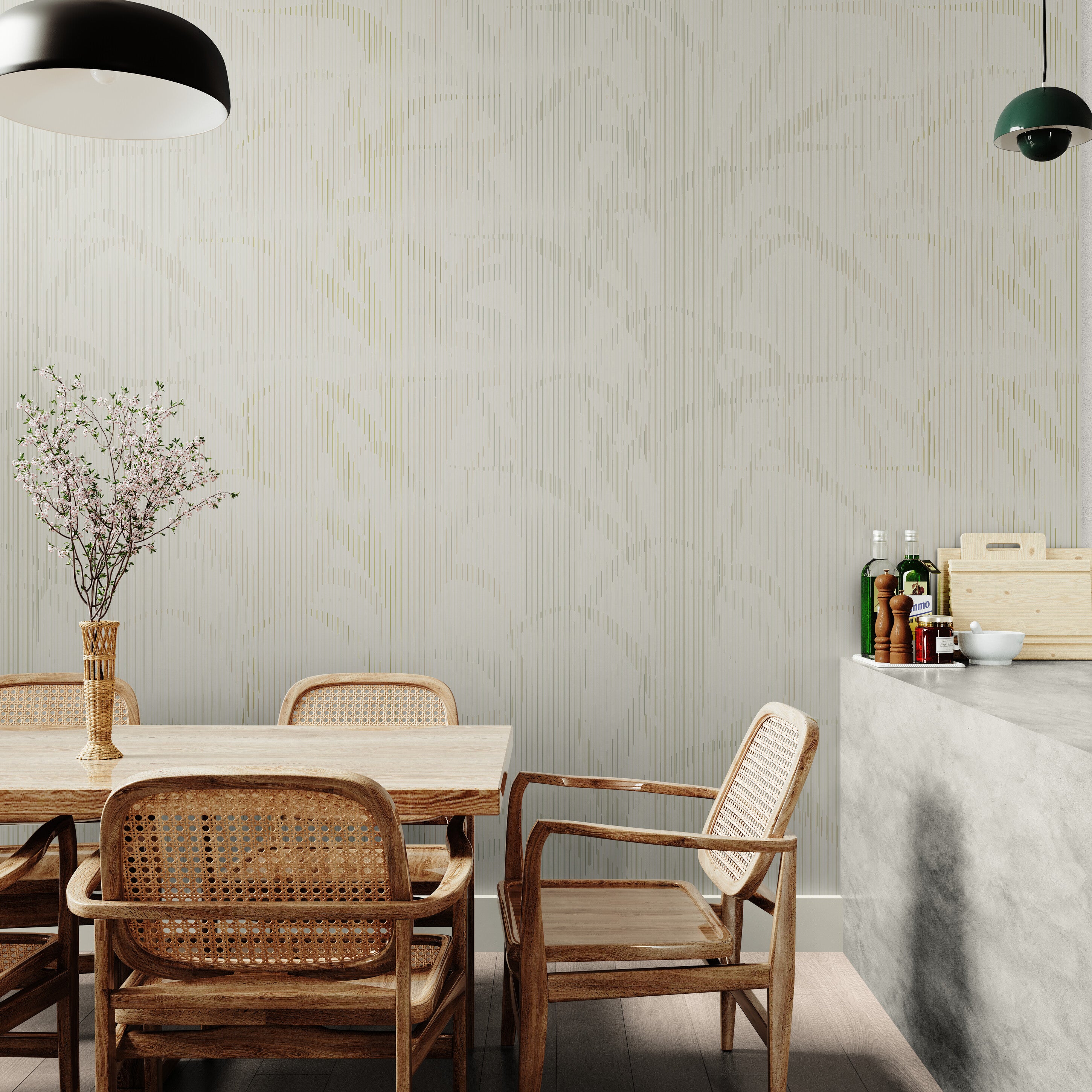 GE0021 Lenticular Foliage Endless Murals Beige Tan