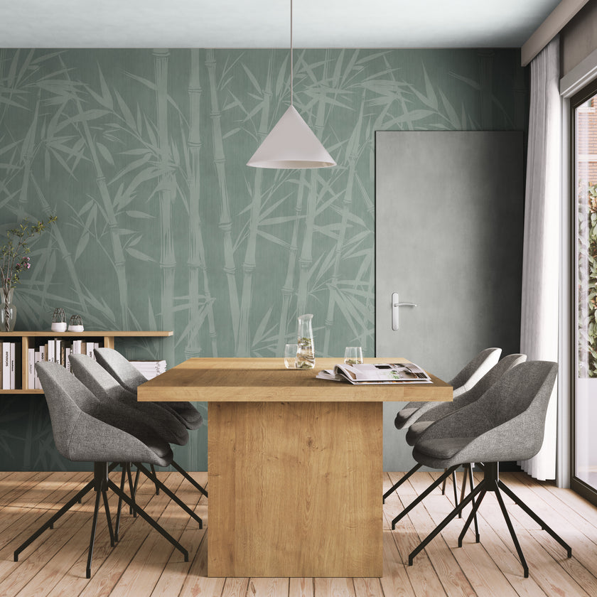 GE5101 Bamboo Serenity Endless Murals in Soft Sage Green