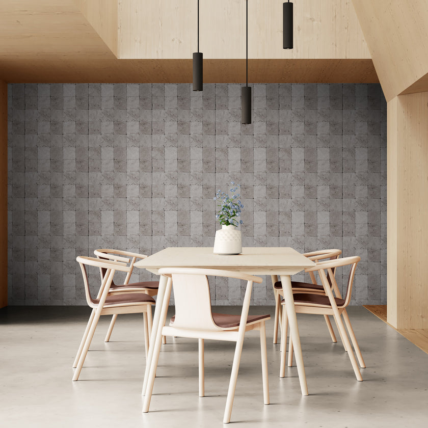 GW7122 Square tumbled Stone Wallpaper Roll 19 inch Wide x 18 ft. Long in Gray