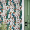 GW2165 Peacock with Grid Peel and Stick Wallpaper Roll 19 inch Wide x 18 ft. Long, Blue White Orange