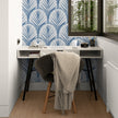 GDP5002 Fallen Feathers Premium Peel and Stick Wallpaper Panel 6 Ft High x 26 Wide in Muted Navy Soft Blue