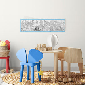 GA3001 Coloring Pages Ocean World  Peel & Stick Wall Art Teal Black 15in (W) x 52in (H)