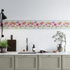 GB5080g8 Oshibana Botanicals Peel and Stick Wallpaper Border 8in or 10in Height x 15ft Long Red Multicolored