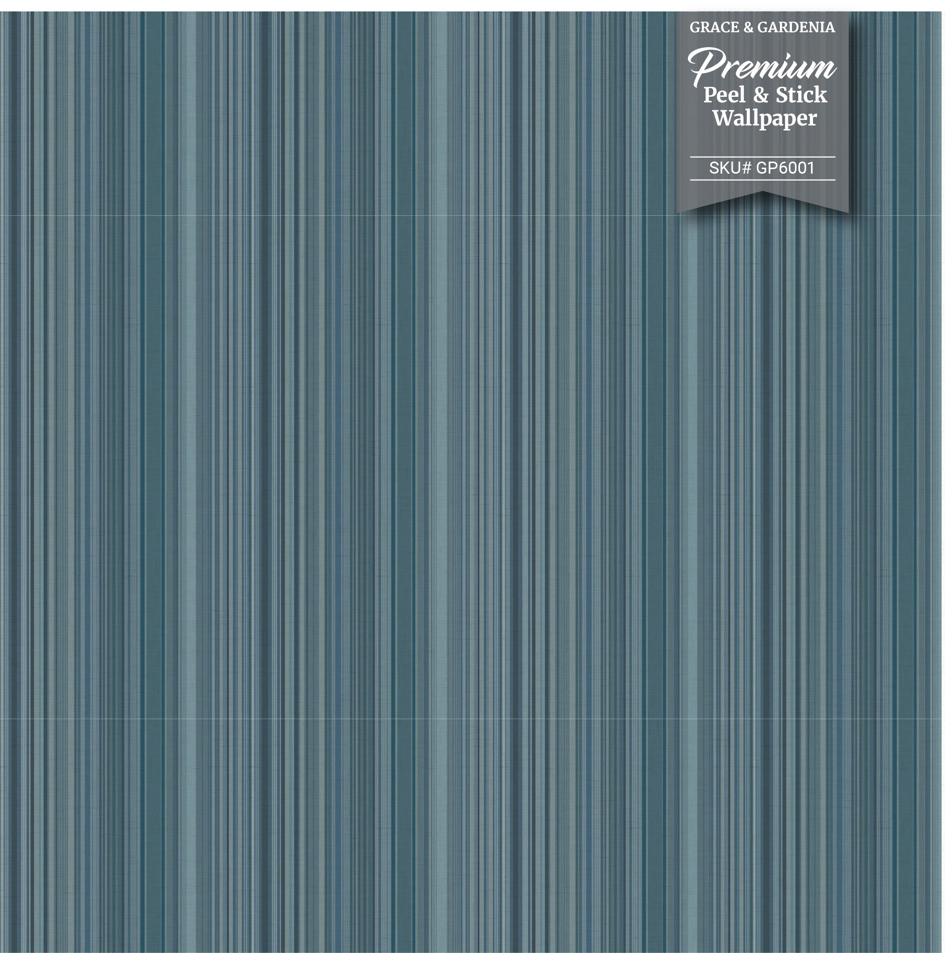 GP6001 Barcode Stripe Wallpaper Panels 26in Wide in Muted Navy