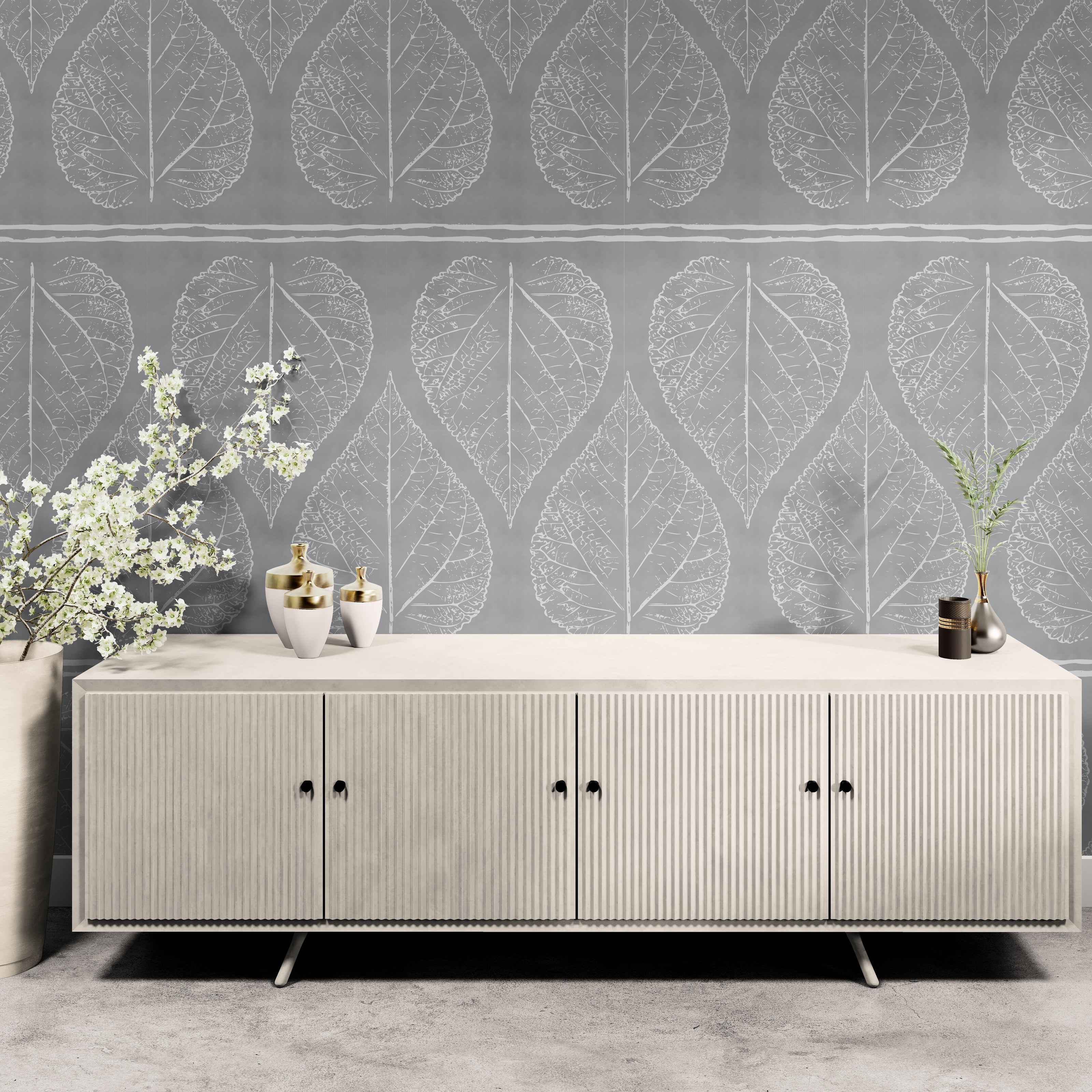 GDP5001 Accelerated Growth Premium Peel and Stick Wallpaper Panel 26 Wide in Multiple Sizes Soft Gray