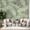 GE5090 Flabellate Foliage Endless Murals in Green Gray