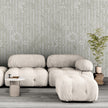 GE5071 Vintage Stripe Botanical Endless Murals Gray Off White