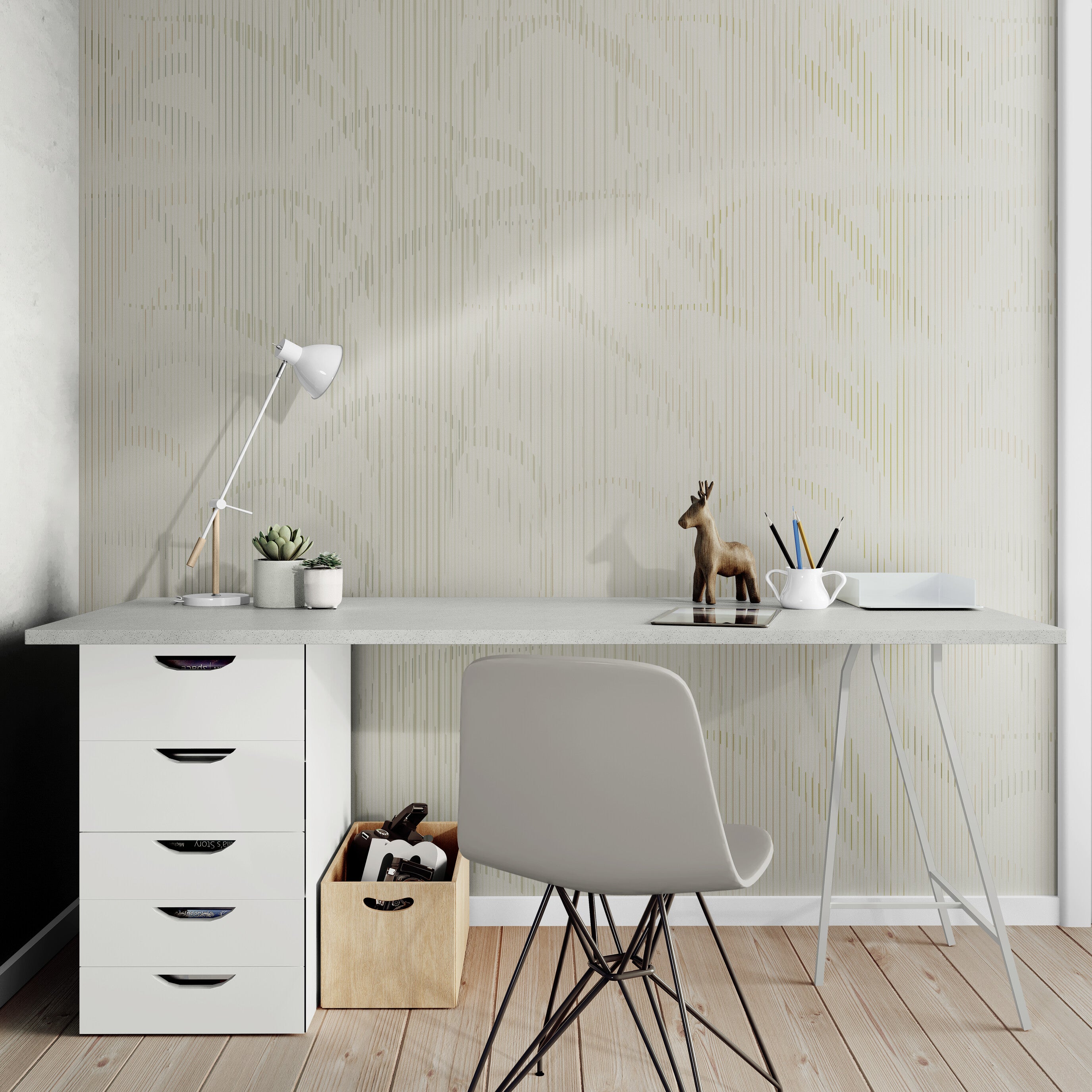 GE0021 Lenticular Foliage Endless Murals Beige Tan
