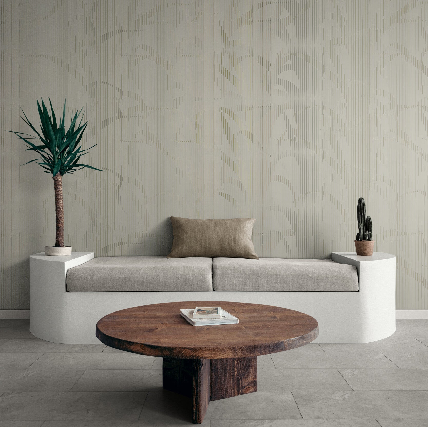 GE0021 Lenticular Foliage Endless Murals Beige Tan