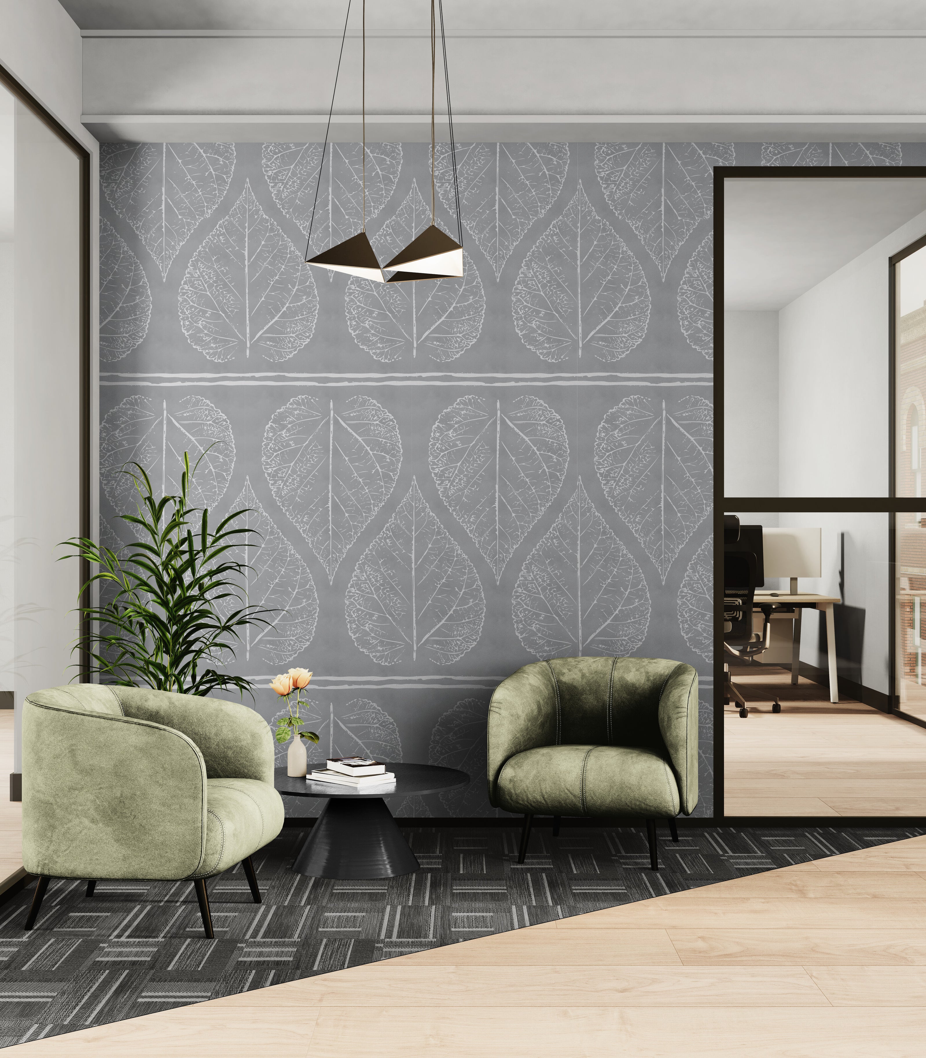 GDP5001 Accelerated Growth Premium Peel and Stick Wallpaper Panel 26 Wide in Multiple Sizes Soft Gray