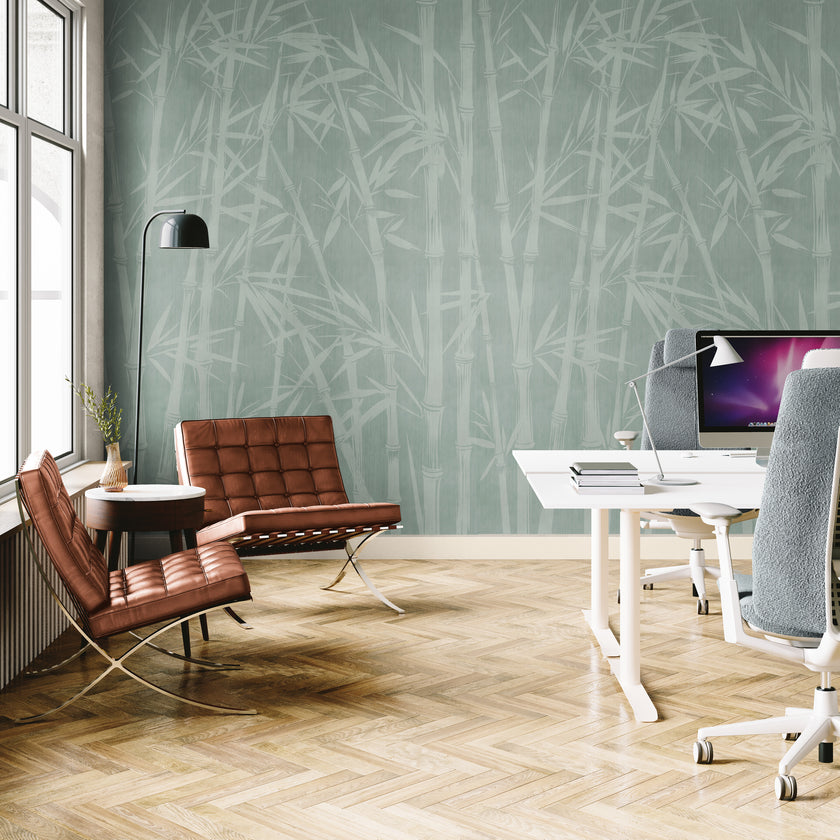 GE5101 Bamboo Serenity Endless Murals in Soft Sage Green