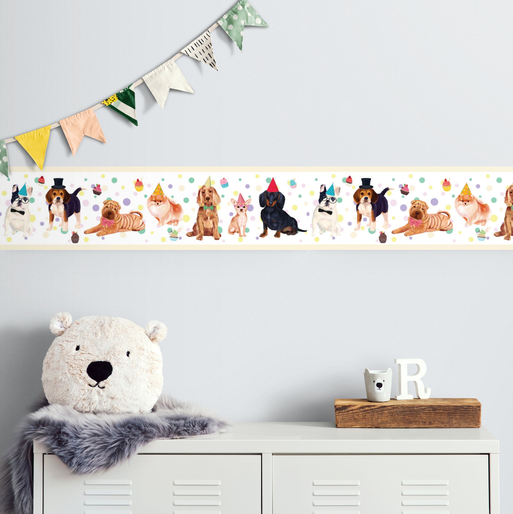 GB90041 Party Dogs Peel and Stick Wallpaper Border 10