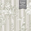 GE5071 Vintage Stripe Botanical Endless Murals Gray Off White