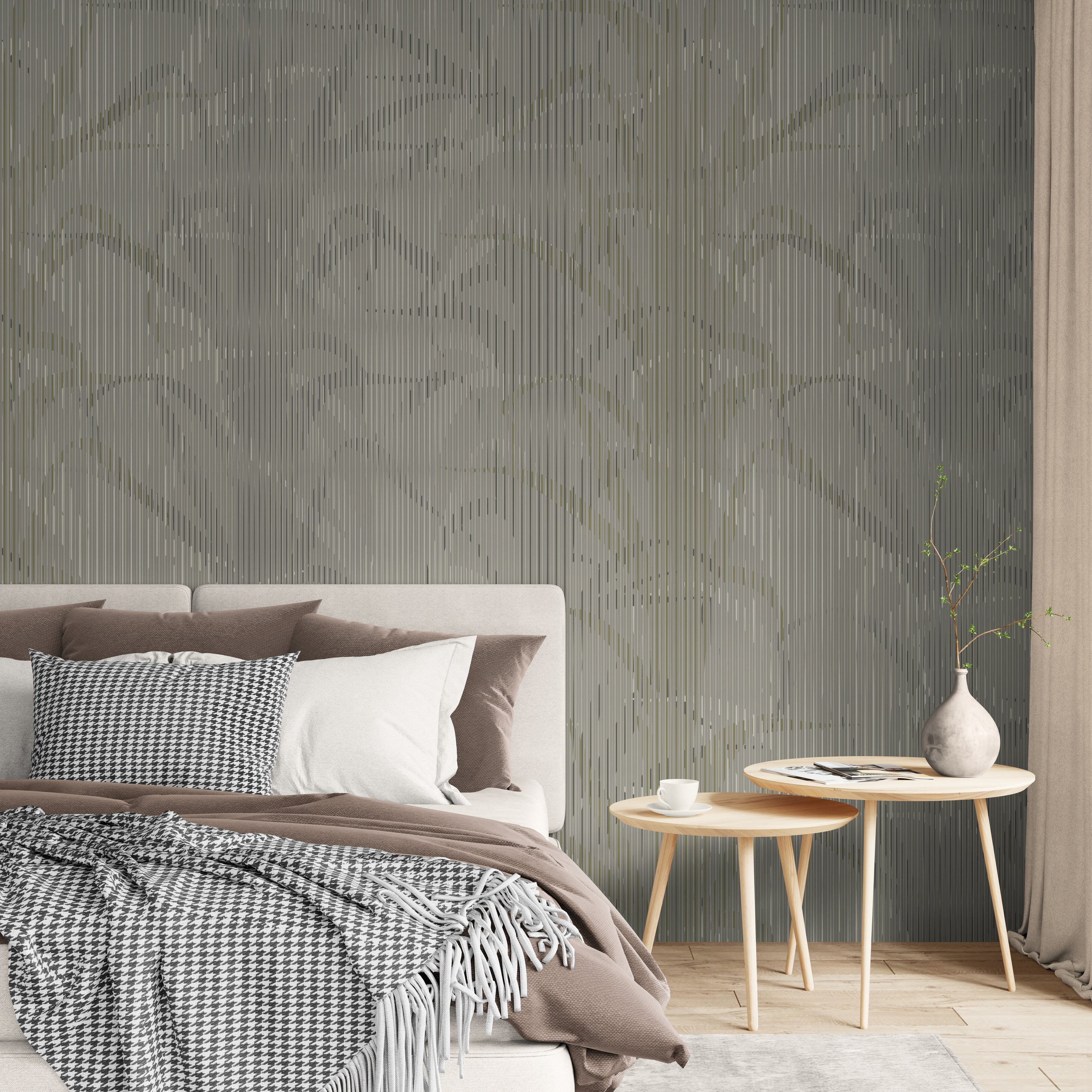 GE0020 Lenticular Foliage Endless Murals Dark Gary Brown