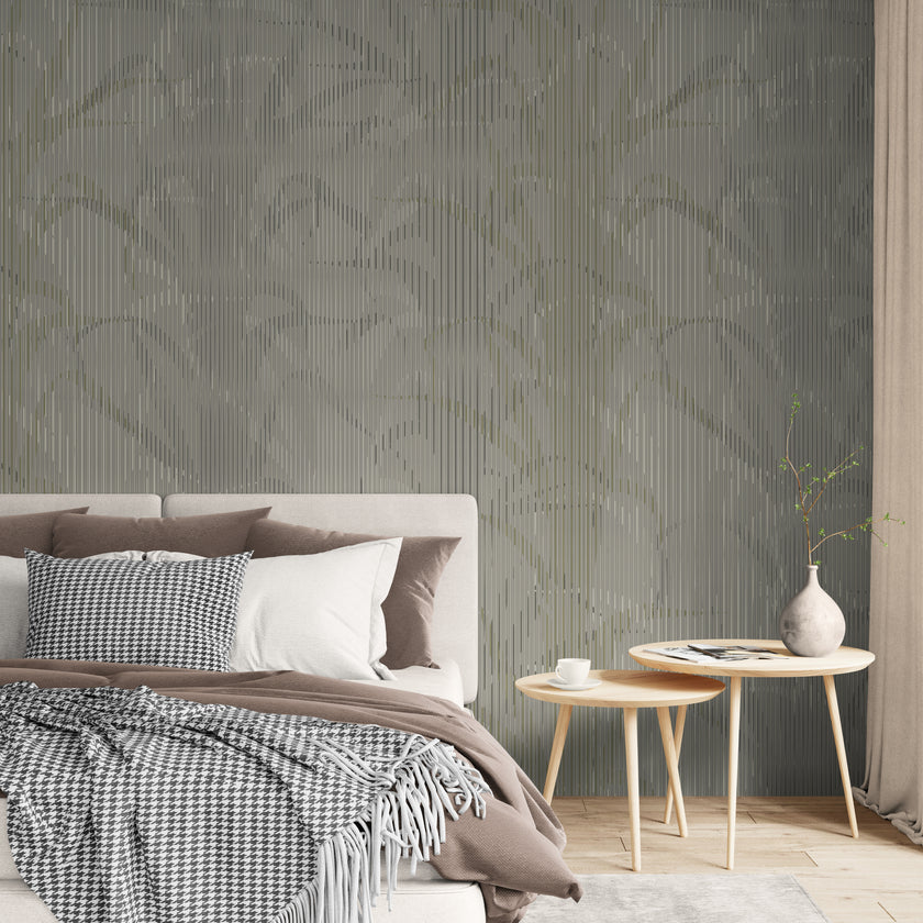 GE0020 Lenticular Foliage Endless Murals Dark Gary Brown