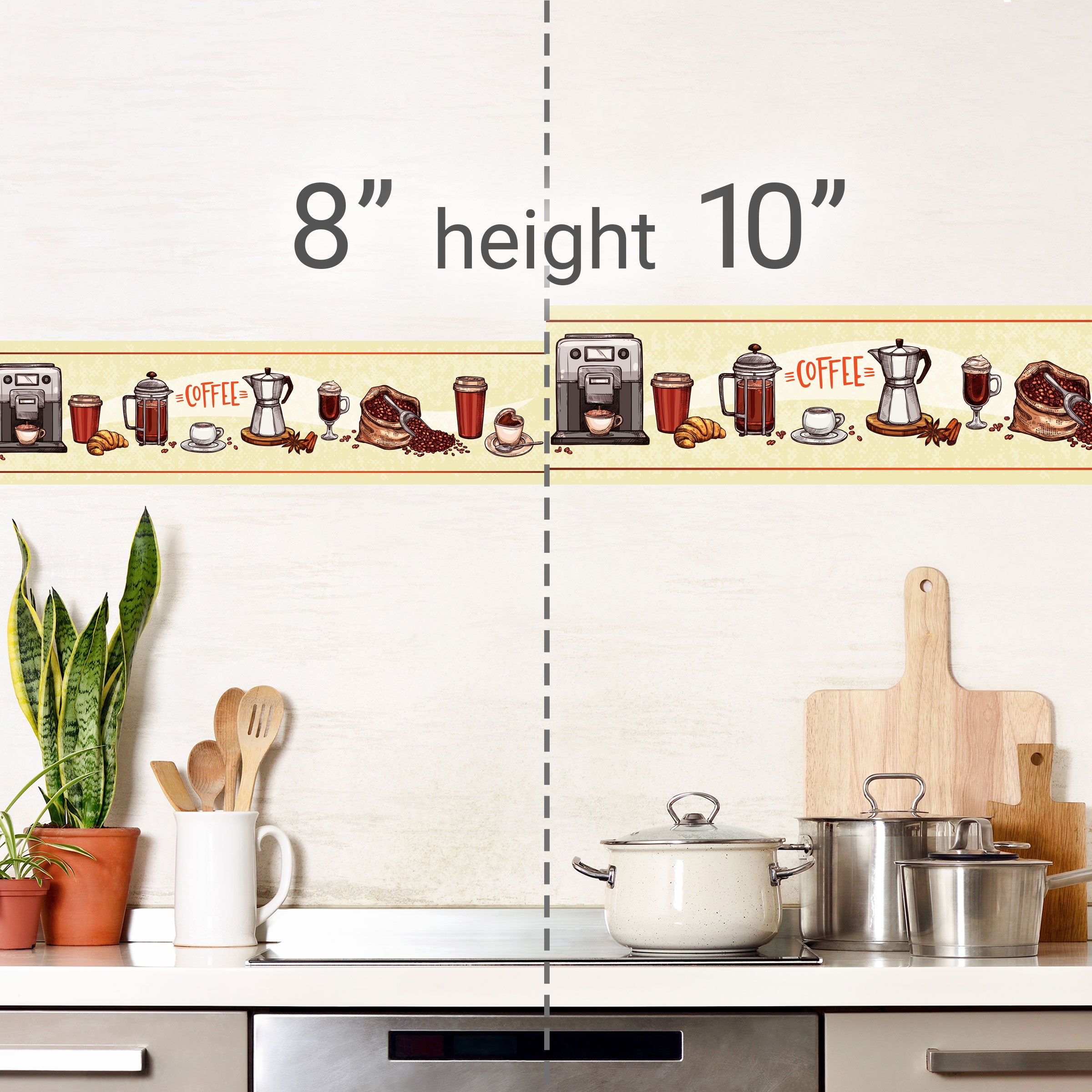 GB80021 Coffee Items Peel and Stick Wallpaper Border 10