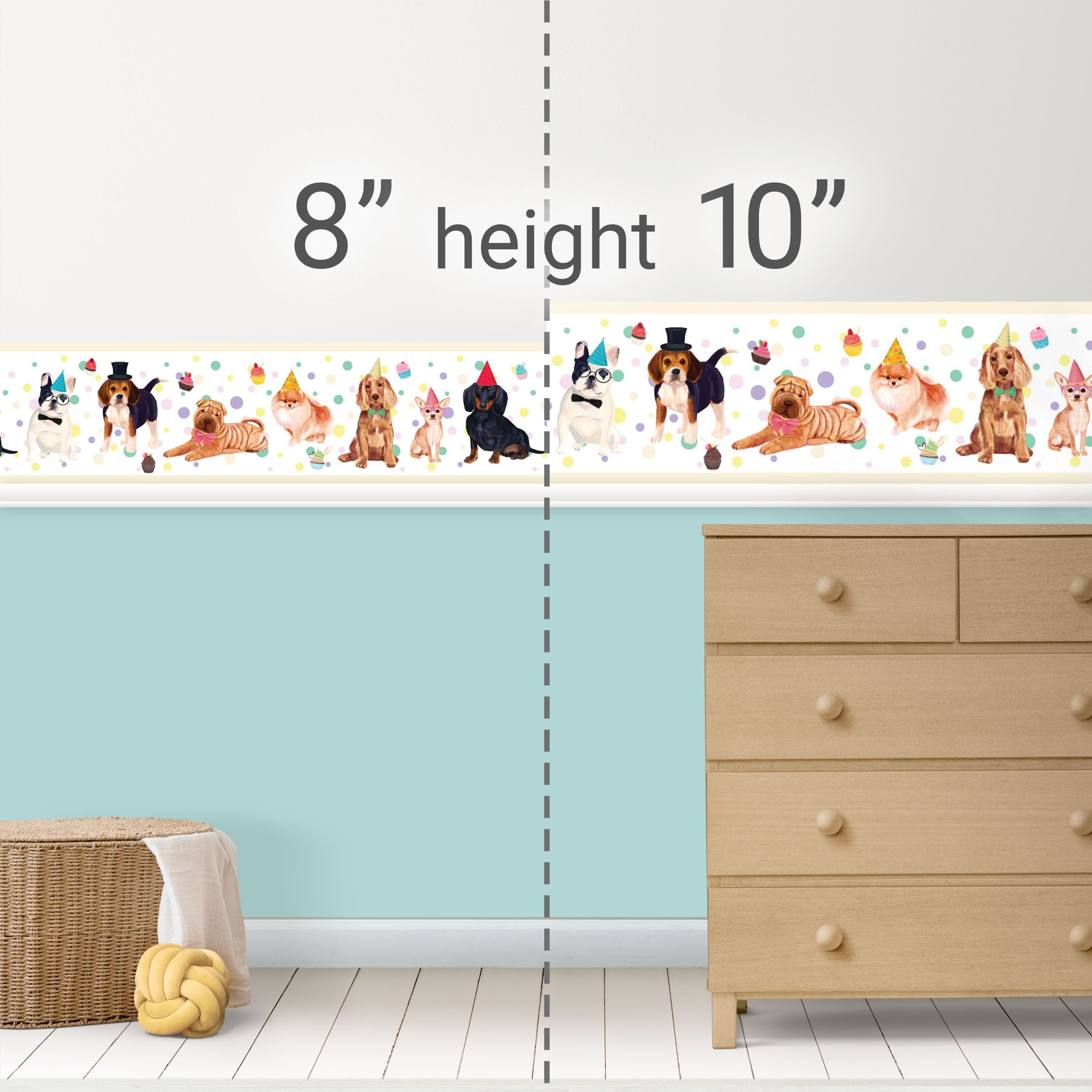 GB90041 Party Dogs Peel and Stick Wallpaper Border 10