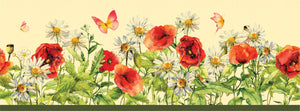 GB40020 Wildflower Bloom Peel and Stick Wallpaper Border 10in Height x 15ft Long,Yellow Green Red