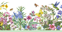 Watercolor butterflies, birds, insects and flowers