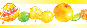 GB50111g8 Citrus Splash Peel and Stick Wallpaper Border 8in Height x 15ft Yellow Orange Green