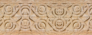 GB70011g8 Carved Ornamental Stone Peel and Stick Wallpaper Border 8in Height x 15ft Long, Beige Cream