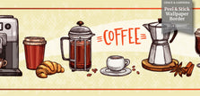 GB80021 Coffee Items Peel and Stick Wallpaper Border 10