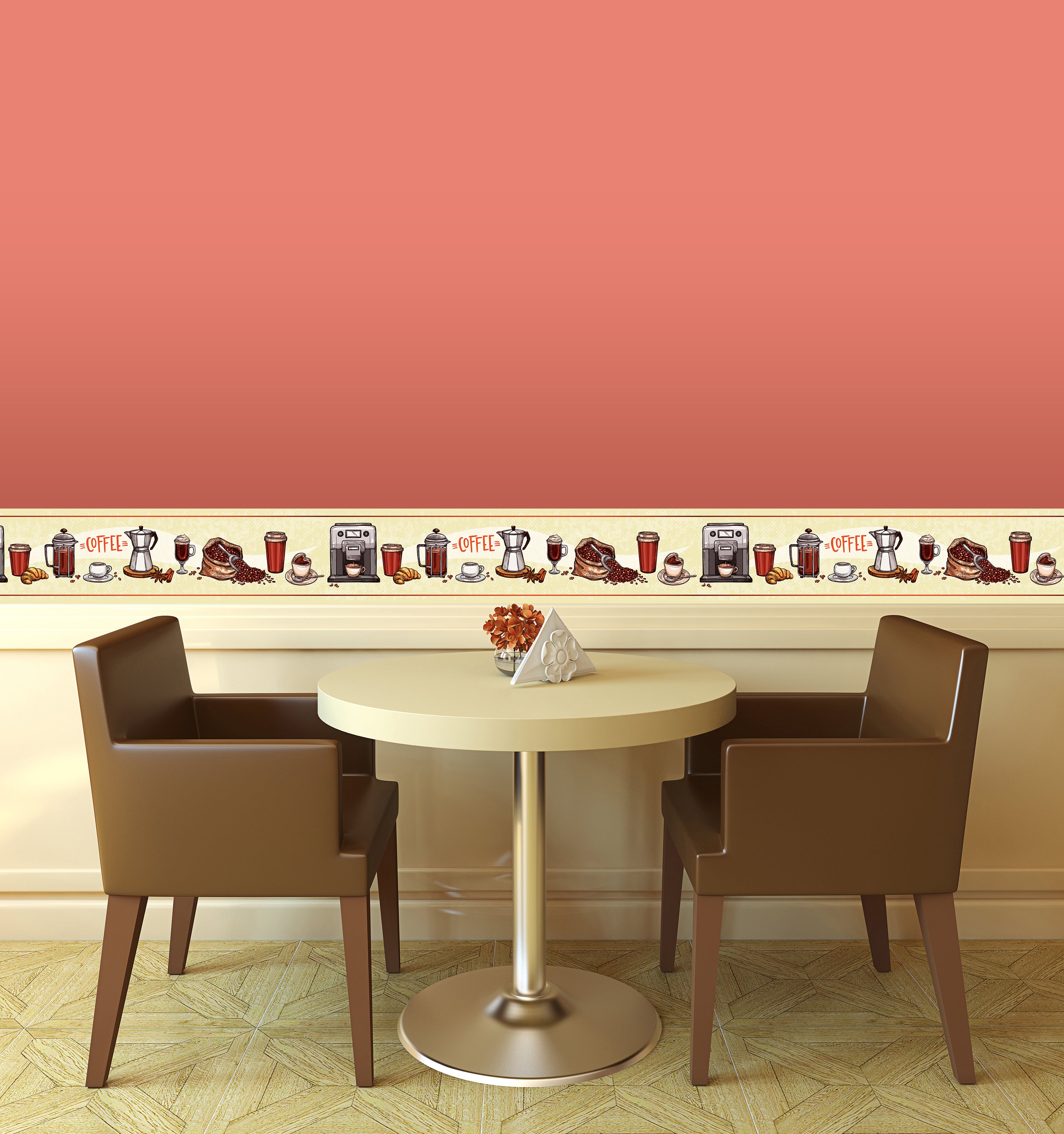 GB80021 Coffee Items Peel and Stick Wallpaper Border 10