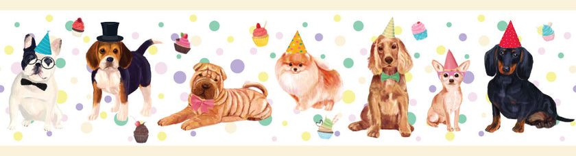 GB90041 Party Dogs Peel and Stick Wallpaper Border 10