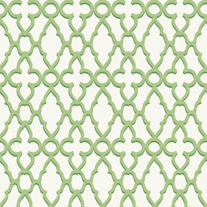 GP0061 Trellis Pattern  Premium Paper Peel and Stick Wallpaper Panel, Green/Cream