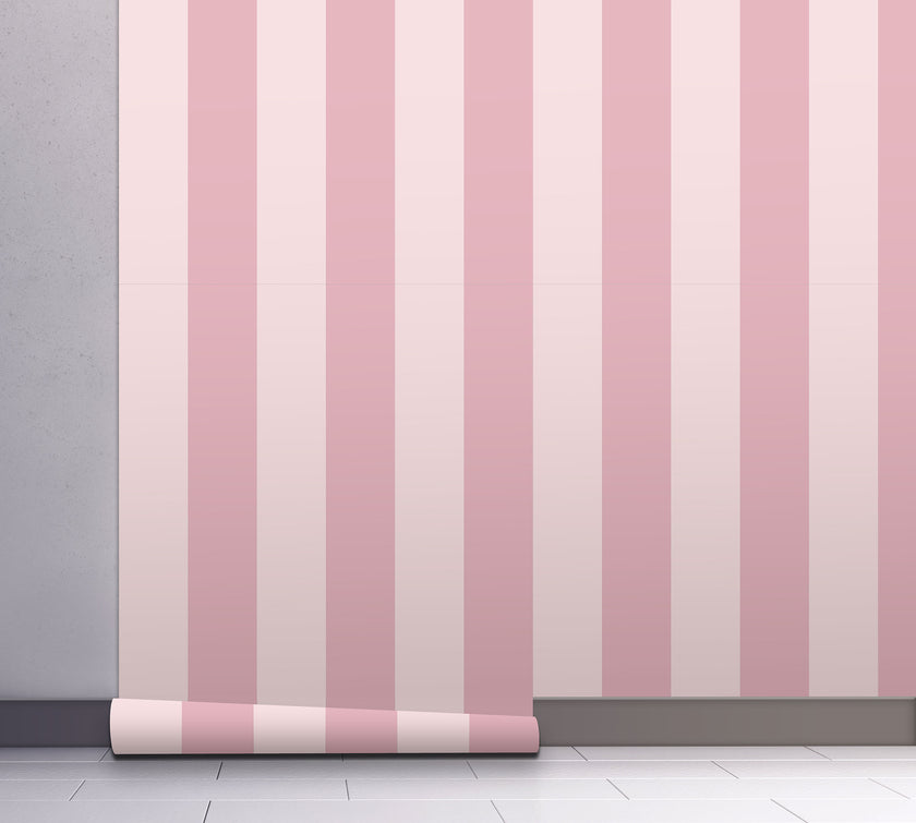 GP1900272 Pink Stripes Peel and Stick Wallpaper Roll 19 inch Wide x 18 ft. Long, Pink