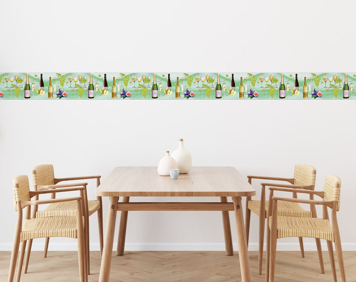 GP1900311 Champagne and Grapes Peel and Stick Wallpaper Border 10