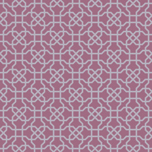 GP190051 Grace & Gardenia - Hexagon Pattern on Violet Premium Peel and Stick Wallpaper Panel 6 Ft High x 26
