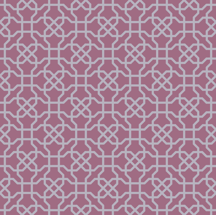 GP190051 Grace & Gardenia - Hexagon Pattern on Violet Premium Peel and Stick Wallpaper Panel 6 Ft High x 26