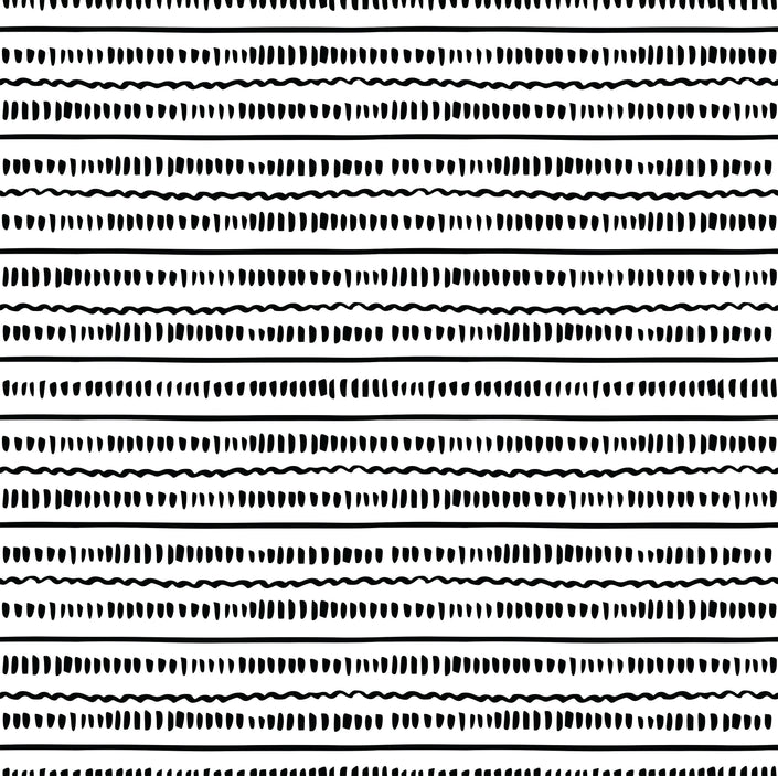 GP190091 Grace & Gardenia - Black and White Hand Painted Lines Premium Peel and Stick Wallpaper Panel 6 Ft High x 26