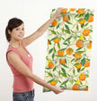 GW5071 Orange Blossoms Peel and Stick Wallpaper Roll 19 inch Wide x 18 ft. Long, Orange Green Yellow