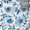 GW5131 Grace & Gardenia Watercolor Floral on Paper Peel and Stick Wallpaper Roll 19 inch Wide x 18 ft. Long, Blue