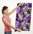 GW5171 Leaf Print Pattern Peel and Stick Wallpaper Roll 19 inch Wide x 18 ft. Long Green Purple