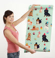 GW9012 Party Dogs and Cupcakes Peel and Stick Wallpaper Roll 19 inch Wide x 18 ft. Long Green Pink Beige Blue
