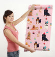 GW9013 Party Dogs and Cupcakes Peel and Stick Wallpaper Roll 19 inch Wide x 18 ft. Long Pink Beige Blue