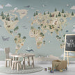 GDSE3520 Animal Atlas Wallpaper Mural Premium Peel and Stick Material 26in Wide x 9 ft. Blue